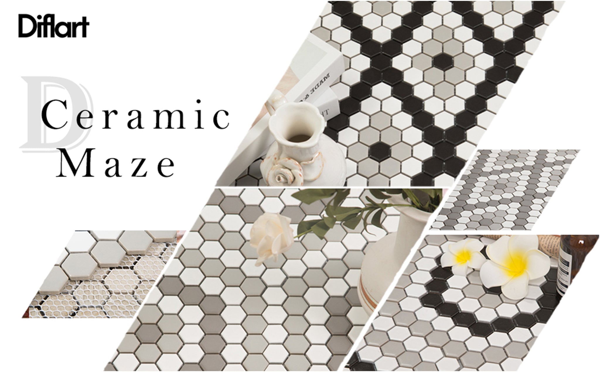 New Arrivals-Diflart Maze Series Ceramic Mosaics